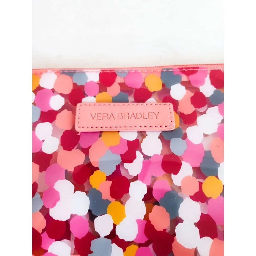 Vera Bradley Wipeable Easy Clean Pixie Confetti Makeup Toiletry Travel Pouch Bag